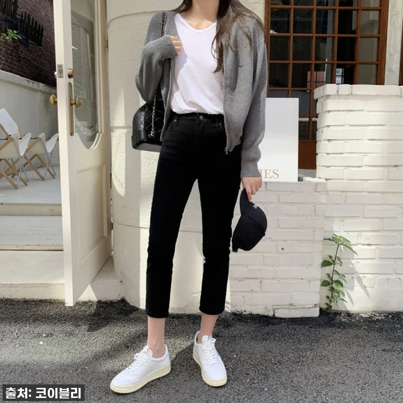 루즈핏 캐시미어 크롭 골지가디건 여자 관련 이미지 6