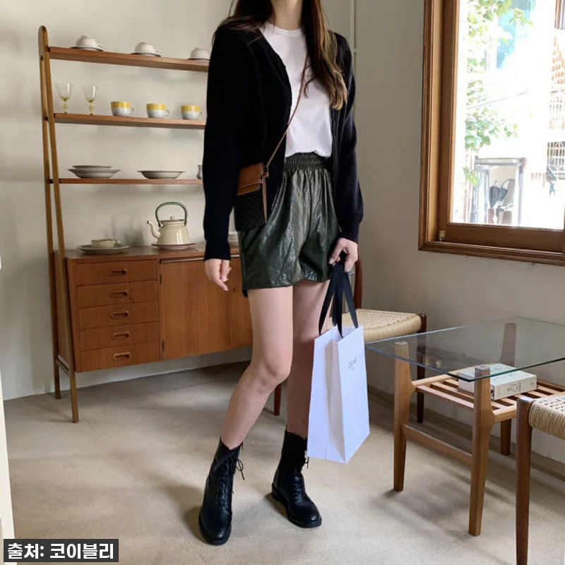루즈핏 캐시미어 크롭 골지가디건 여자 관련 이미지 9