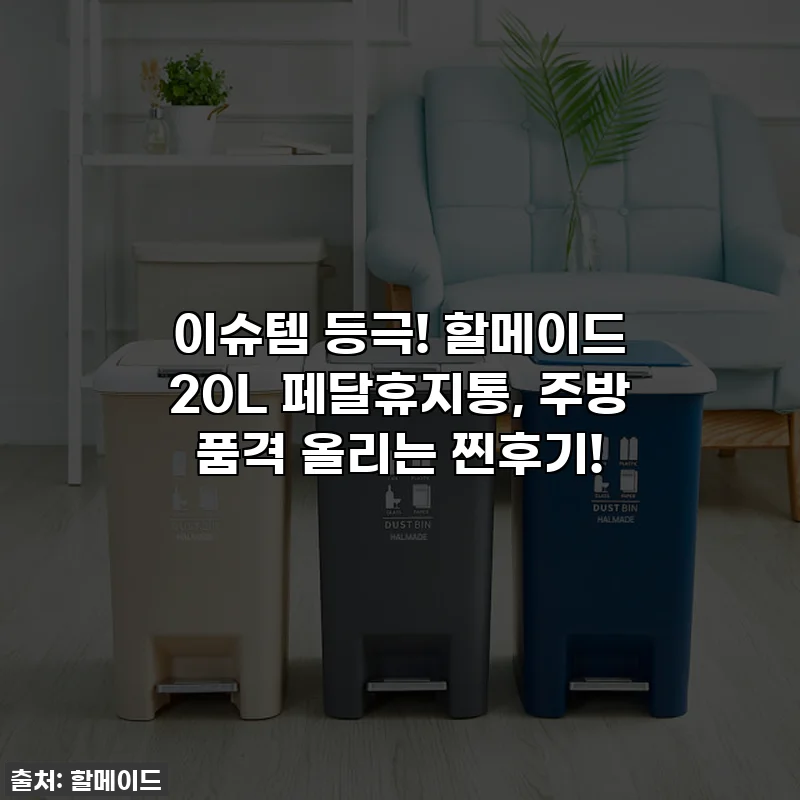 이슈템 등극! 할메이드 20L 페달휴지통, 주방 품격 올리는 찐후기!