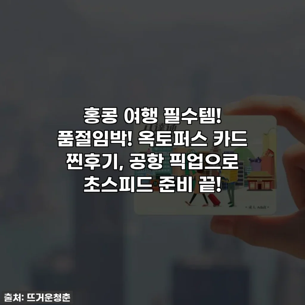 홍콩 여행 필수템! 품절임박! 옥토퍼스 카드 찐후기, 공항 픽업으로 초스피드 준비 끝!
