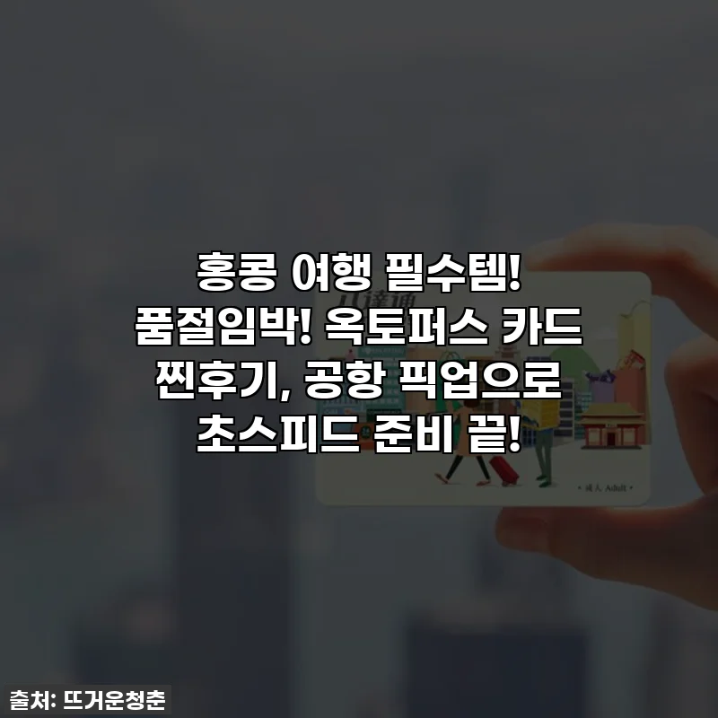 홍콩 여행 필수템! 품절임박! 옥토퍼스 카드 찐후기, 공항 픽업으로 초스피드 준비 끝!