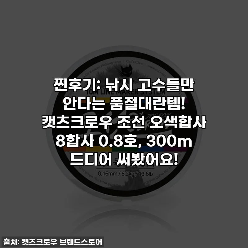 찐후기: 낚시 고수들만 안다는 품절대란템! 캣츠크로우 조선 오색합사 8합사 0.8호, 300m 드디어 써봤어요!