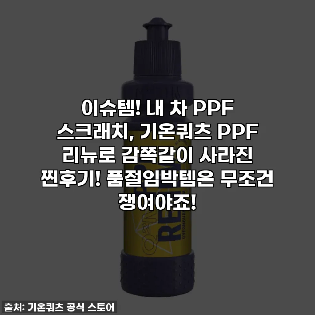 이슈템! 내 차 PPF 스크래치, 기온쿼츠 PPF 리뉴로 감쪽같이 사라진 찐후기! 품절임박템은 무조건 쟁여야죠!