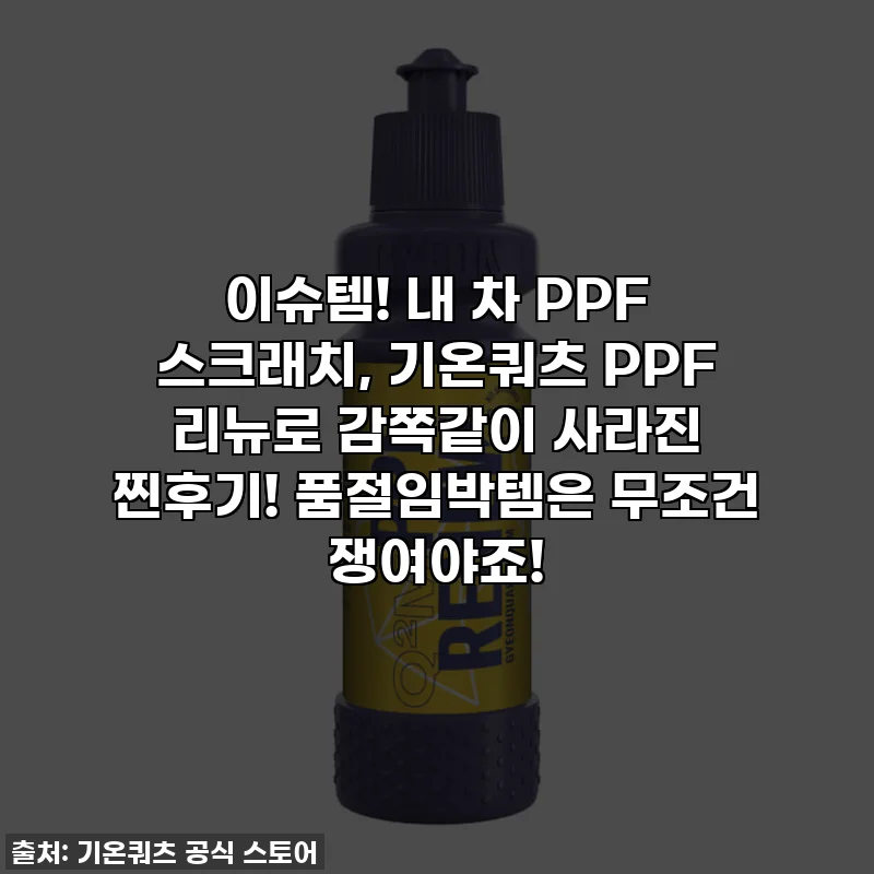 이슈템! 내 차 PPF 스크래치, 기온쿼츠 PPF 리뉴로 감쪽같이 사라진 찐후기! 품절임박템은 무조건 쟁여야죠!