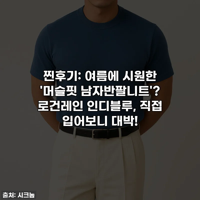 찐후기: 여름에 시원한 '머슬핏 남자반팔니트'? 로건레인 인디블루, 직접 입어보니 대박!