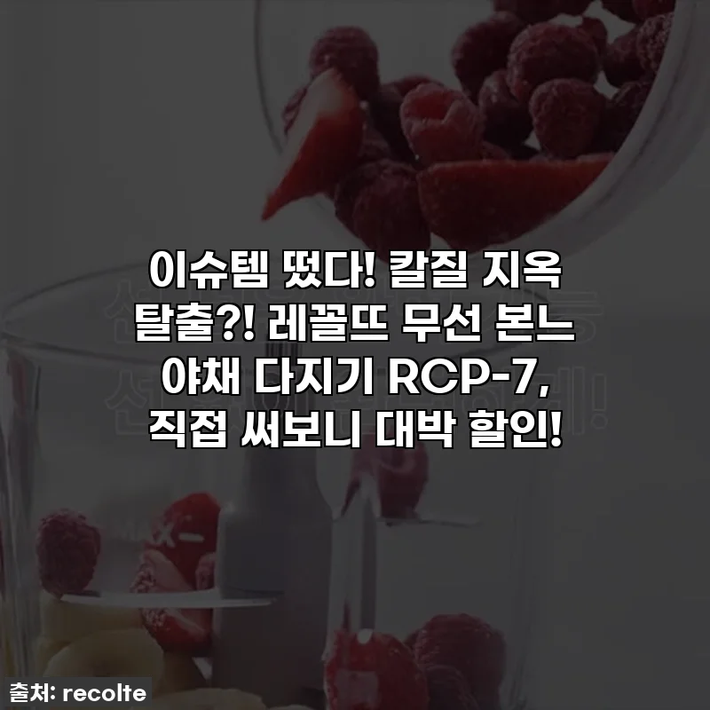 이슈템 떴다! 칼질 지옥 탈출?! 레꼴뜨 무선 본느 야채 다지기 RCP-7, 직접 써보니 대박 할인!