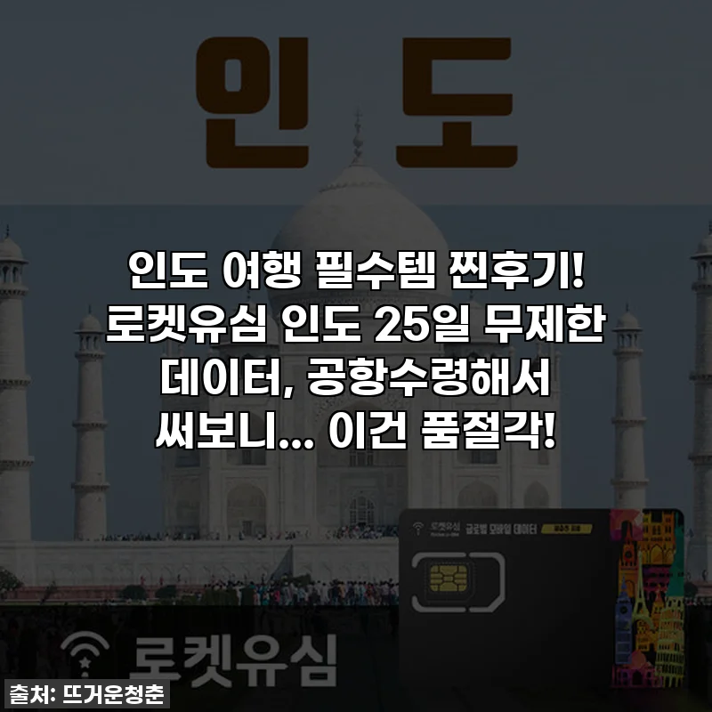 인도 여행 필수템 찐후기! 로켓유심 인도 25일 무제한 데이터, 공항수령해서 써보니... 이건 품절각!
