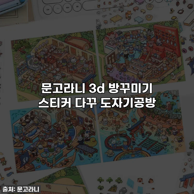 문고라니 3d 방꾸미기 스티커 다꾸 도자기공방