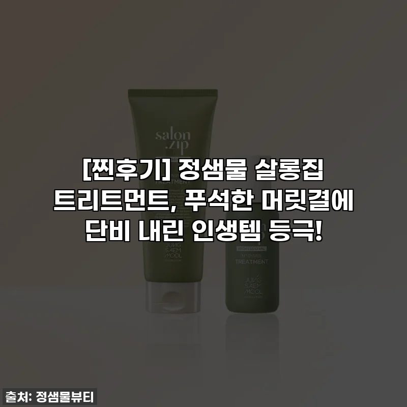 [찐후기] 정샘물 살롱집 트리트먼트, 푸석한 머릿결에 단비 내린 인생템 등극!