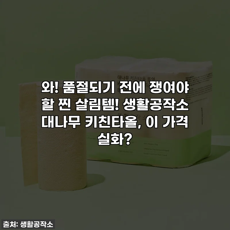 와! 품절되기 전에 쟁여야 할 찐 살림템! 생활공작소 대나무 키친타올, 이 가격 실화?