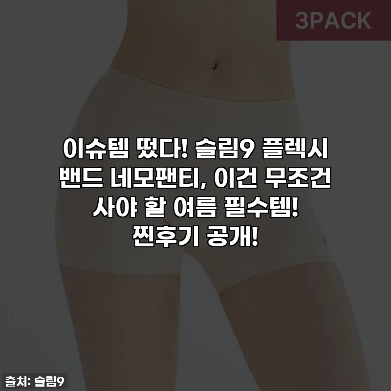 이슈템 떴다! 슬림9 플렉시 밴드 네모팬티, 이건 무조건 사야 할 여름 필수템! 찐후기 공개!