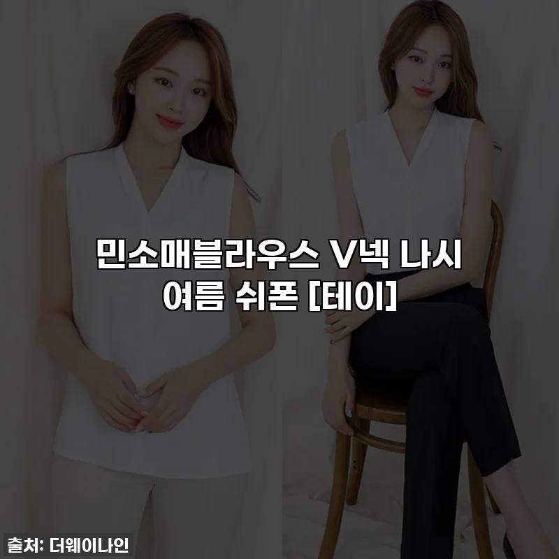 민소매블라우스 V넥 나시 여름 쉬폰 [테이]
