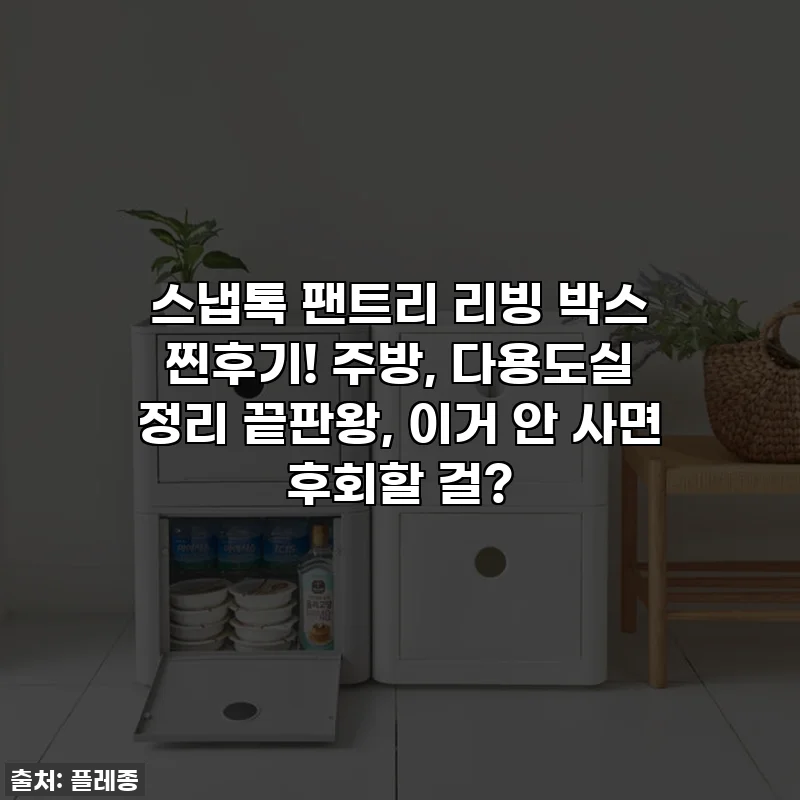 스냅톡 팬트리 리빙 박스 찐후기! 주방, 다용도실 정리 끝판왕, 이거 안 사면 후회할 걸?