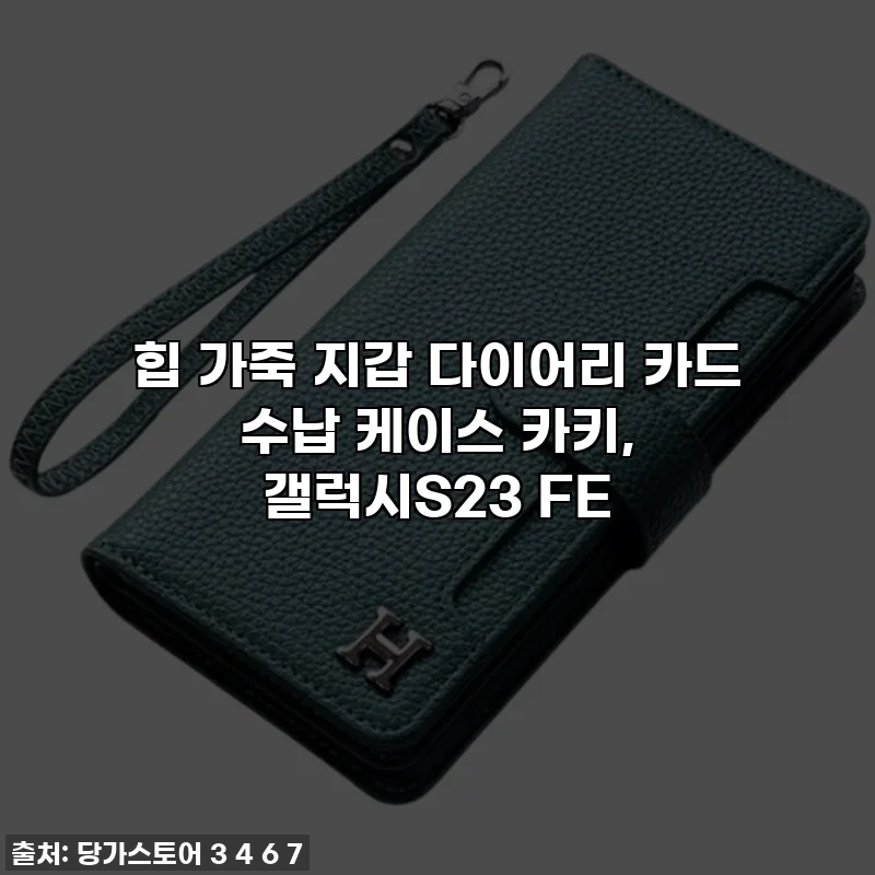 힙 가죽 지갑 다이어리 카드 수납 케이스 카키, 갤럭시S23 FE