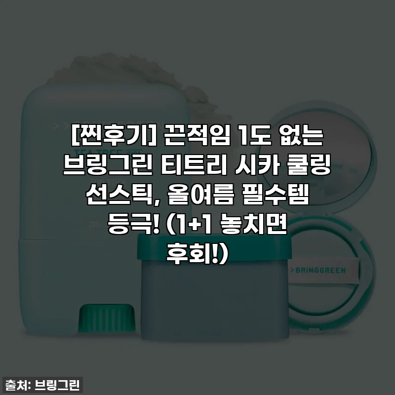 [찐후기] 끈적임 1도 없는 브링그린 티트리 시카 쿨링 선스틱, 올여름 필수템 등극! (1+1 놓치면 후회!)