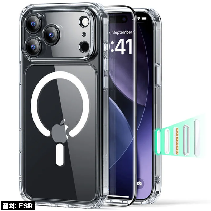 ESR 아이폰 17 프로 맥스 할로락 클래식 맥세이프 케이스 + 강화유리 1매 SET 클리어