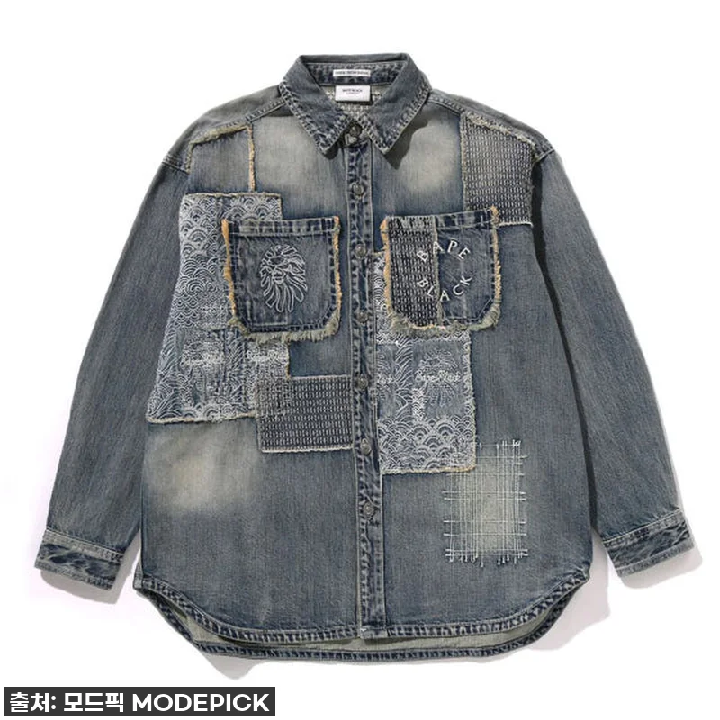 베이프 사시코 패치워크 셔츠: 단 한 관련 이미지 2