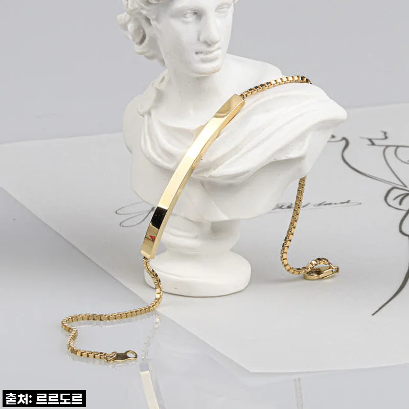 빛나는 존재감, 14K 반 뱅글 체인 팔찌 직접 착용 후기! 커플템으로도 완벽해요