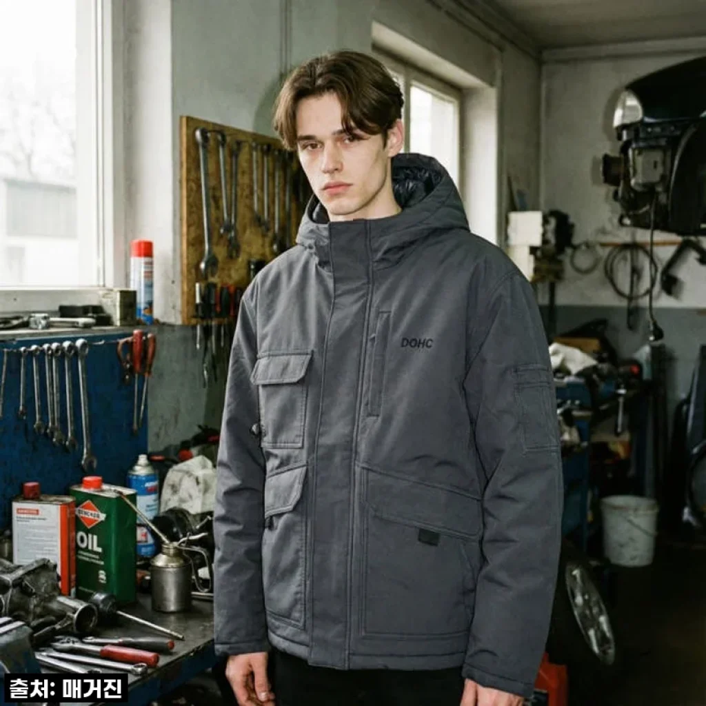 DOHC 헤리티지 구스다운 야상 패딩 점퍼, 따뜻함과 스타일을 한 번에!
