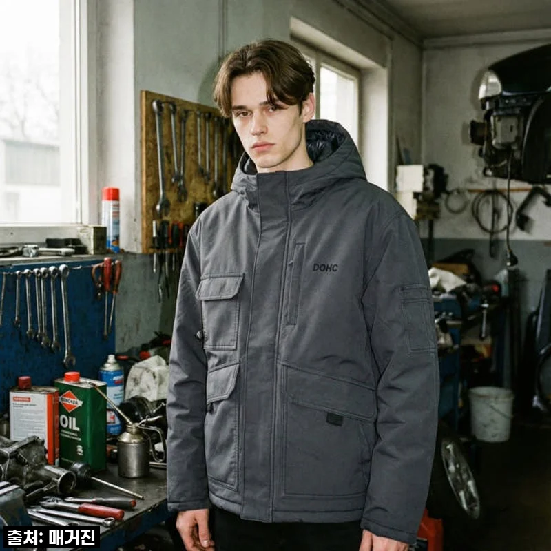 DOHC 헤리티지 구스다운 야상 패딩 점퍼, 따뜻함과 스타일을 한 번에!