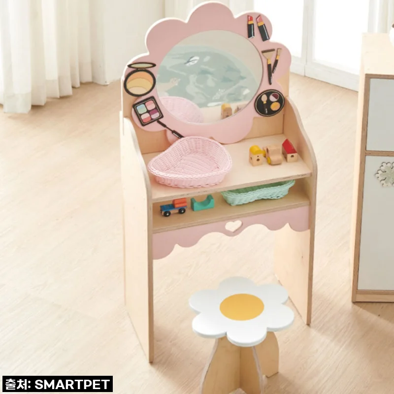우리 아이 첫 화장대 선물, '어린이집 원목 유아 화장대' 직접 써보니! (여아 화장대 놀이세트)