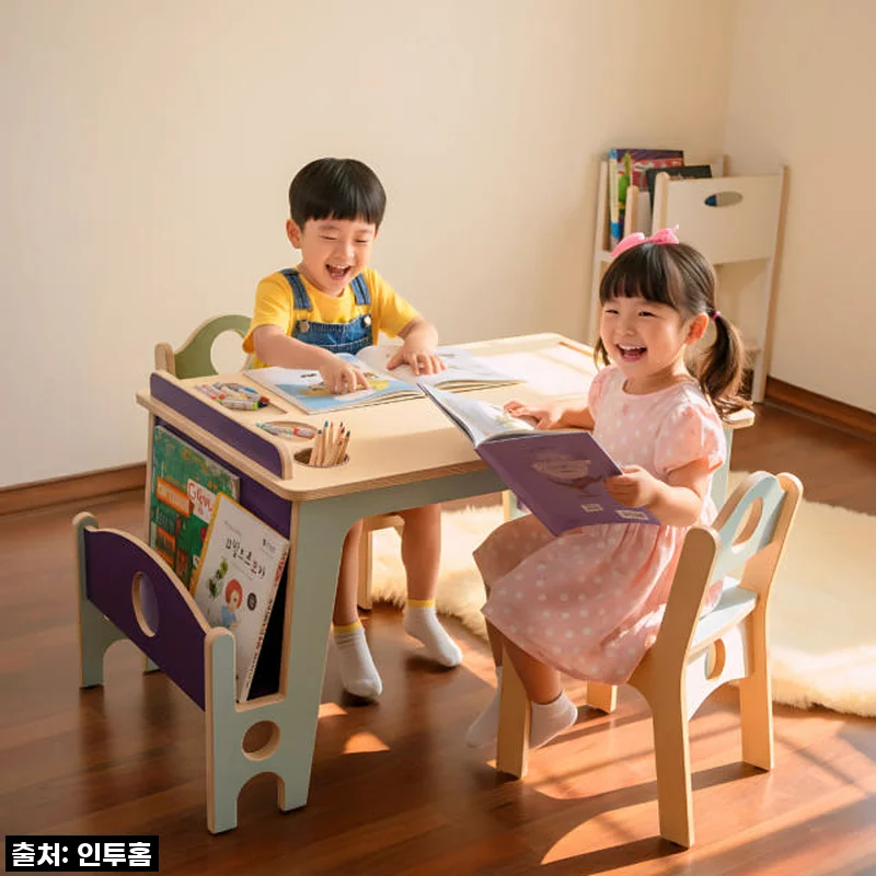 우리 아이 첫 책상으로 완벽! 인투홈아이 유아 미술책상 의자 세트, 한 달 사용 리얼 후기