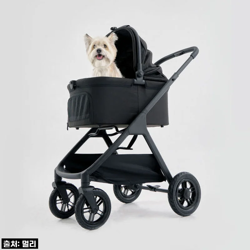 드디어 찾았다! 키 큰 견주도 허리 펴는 멀리 MWX 에어 강아지유모차, 미드나잇블랙 직접 사용후기