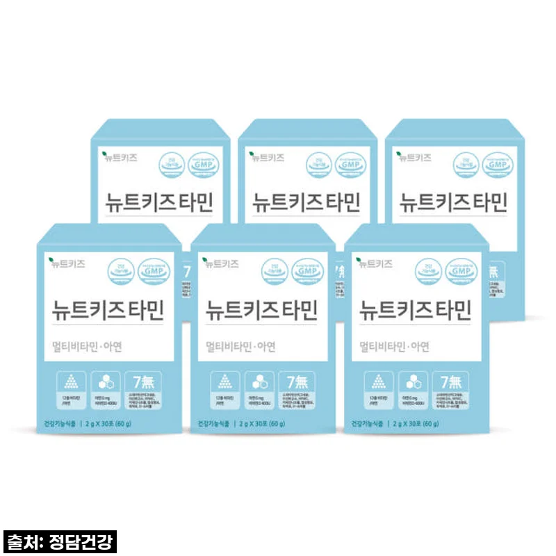 뉴트키즈타민 어린이 유아 아기 키즈 종합 멀티 비타민 영양제 아연 30포, 6개