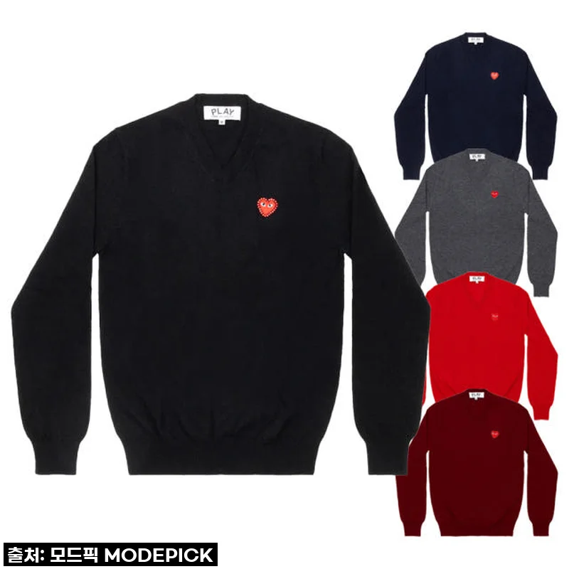 꼼데가르송 긴팔티 V넥 스웨터, 드디어 내 품에! 스타일과 따뜻함을 동시에!