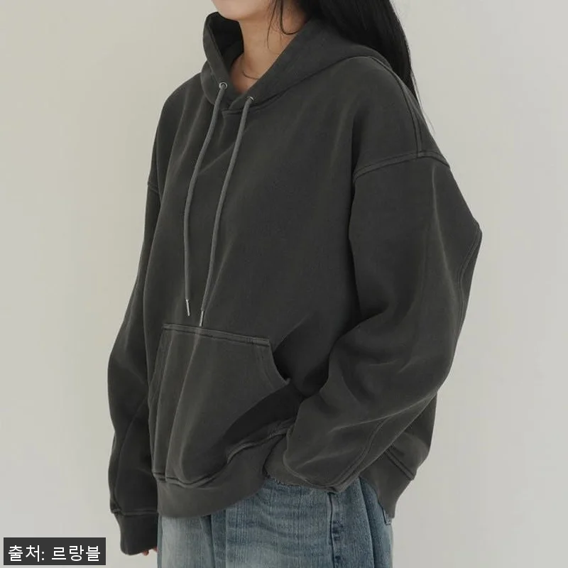 SANS 자체제작 워싱 오버핏 후드티 관련 이미지 1