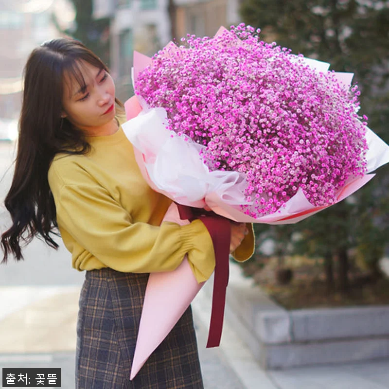핑크 안개꽃다발 대형꽃다발 사용후기: 관련 이미지 2