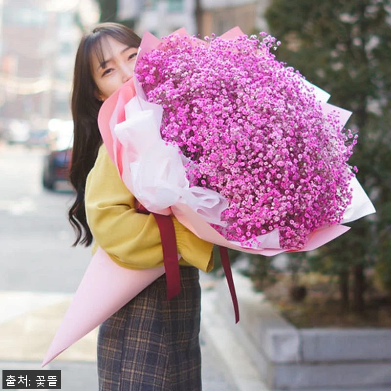 핑크 안개꽃다발 대형꽃다발 사용후기: 관련 이미지 3