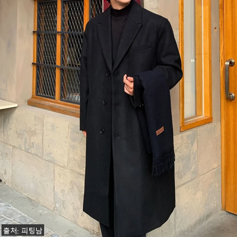 남자 해커 루즈 오버핏 겨울 맥시 울 관련 이미지 4