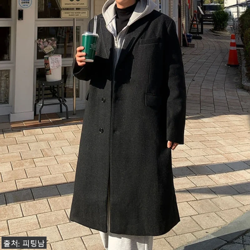 남자 해커 루즈 오버핏 겨울 맥시 울 관련 이미지 5