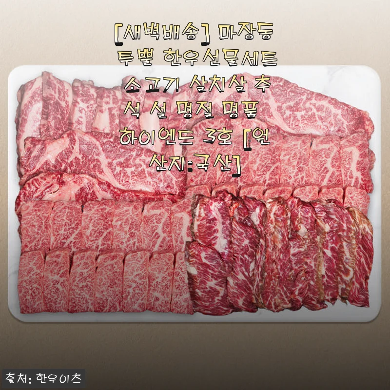 [새벽배송] 마장동 투뿔 한우선물세트 소고기 살치살 사용후기 및 제품소개