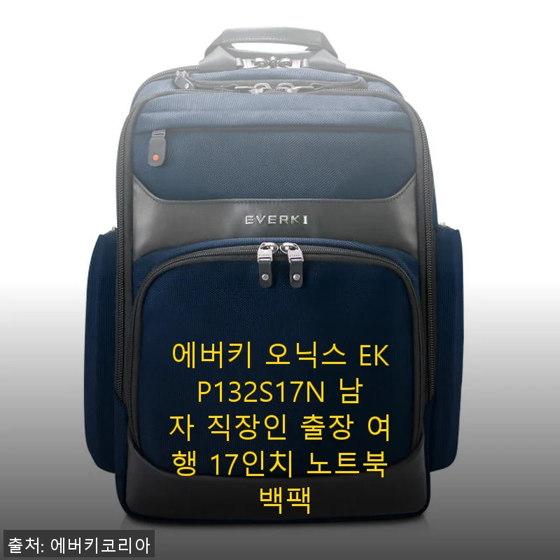 에버키 오닉스 EKP132S17N 17인치 노트북 백팩 사용후기 - 출장과 일상 모두 만족스러운 선택