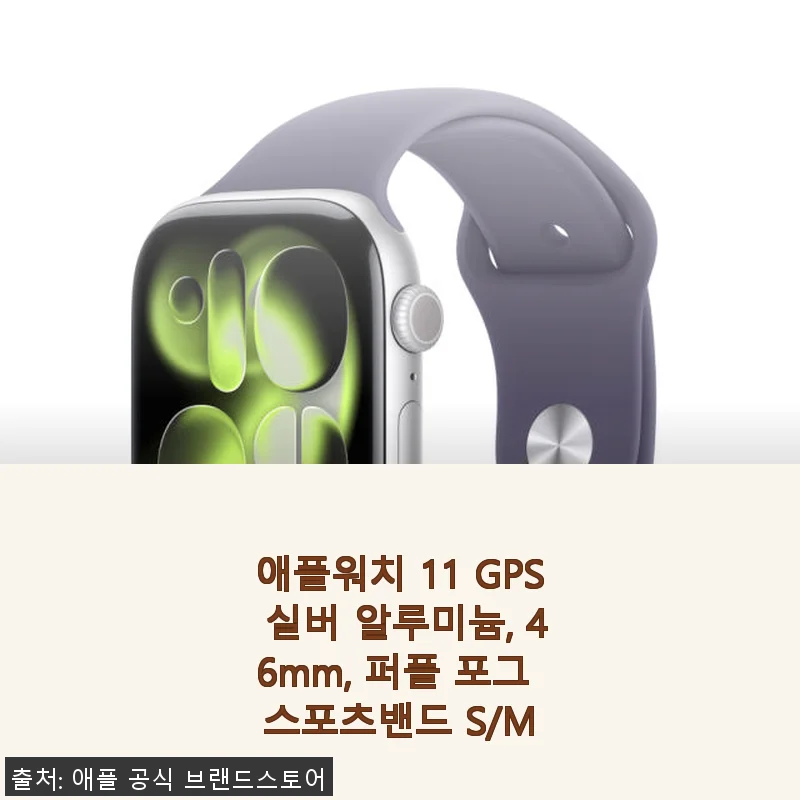 애플워치 11 GPS 실버 알루미늄 46mm 퍼플 포그 스포츠밴드 사용후기