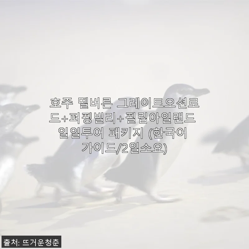 호주 멜버른 그레이트오션로드+퍼핑빌리+필립아일랜드 일일투어 2일 패키지 사용후기