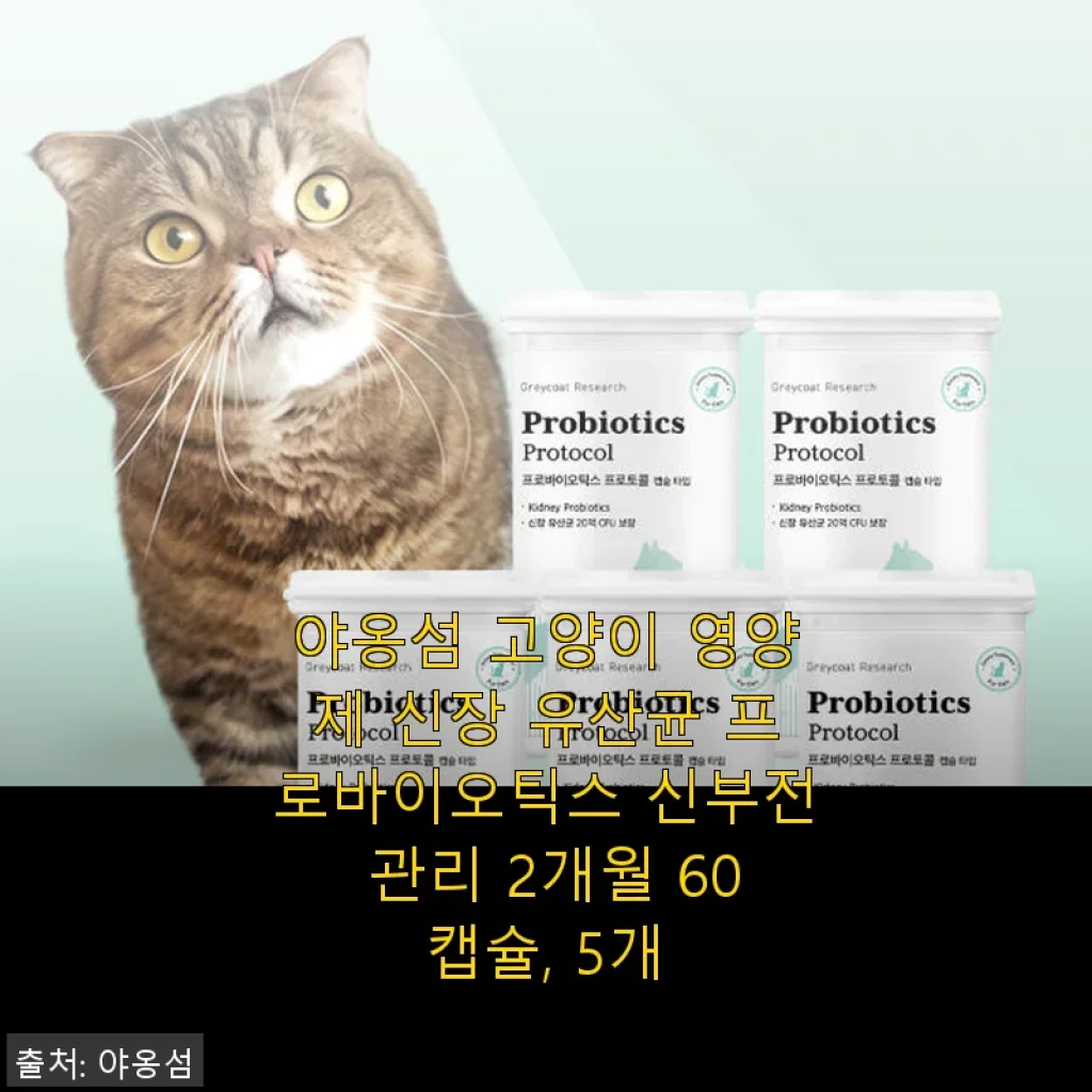 야옹섬 고양이 영양제 신장 유산균 프로바이오틱스 2개월 60캡슐 사용후기