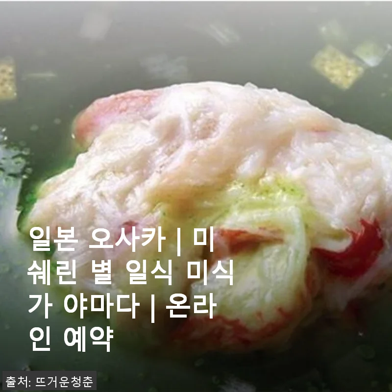 일본 오사카 미쉐린 별 일식 미식가 야마다 온라인 예약 사용후기