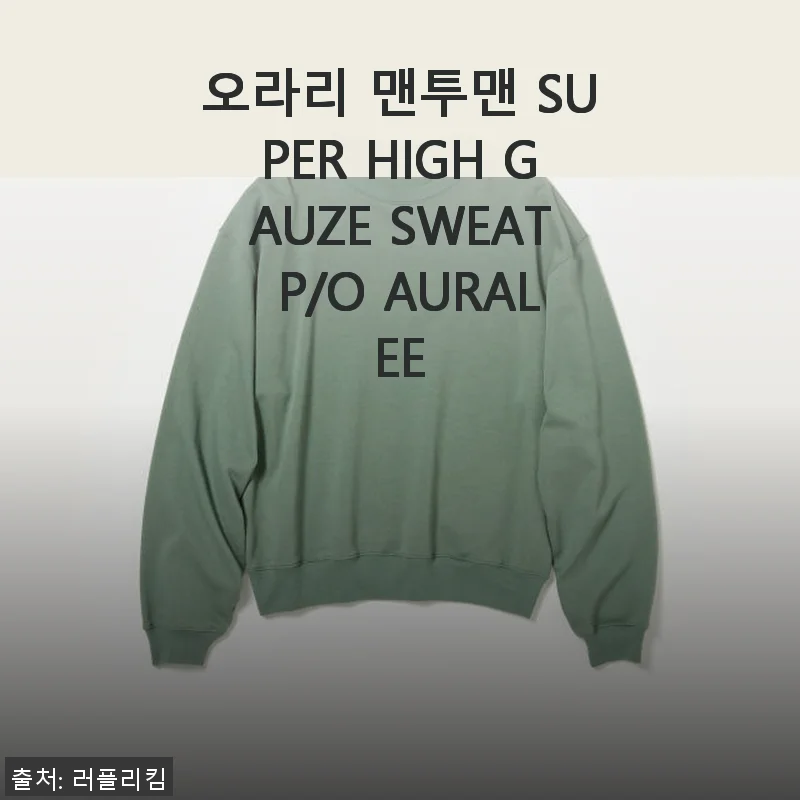 오라리 맨투맨 SUPER HIGH GAUZE SWEAT P/O AURALEE 사용후기