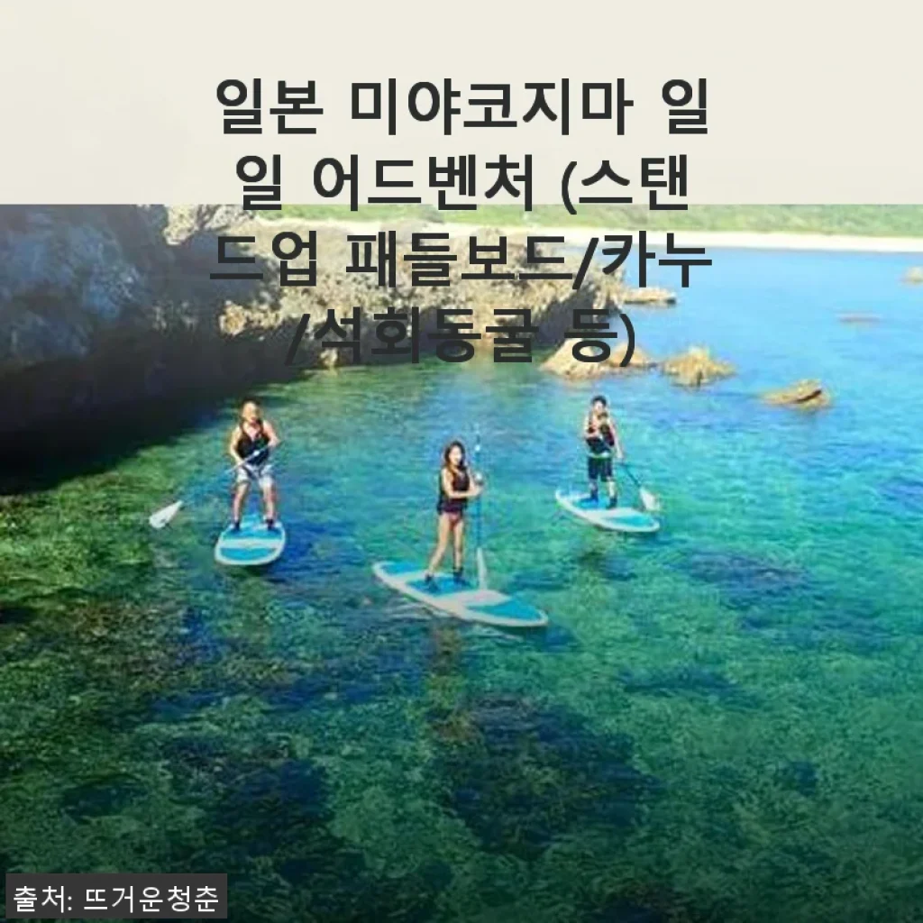 일본 미야코지마 일일 어드벤처 체험 후기 – 스탠드업 패들보드부터 석회동굴 탐험까지