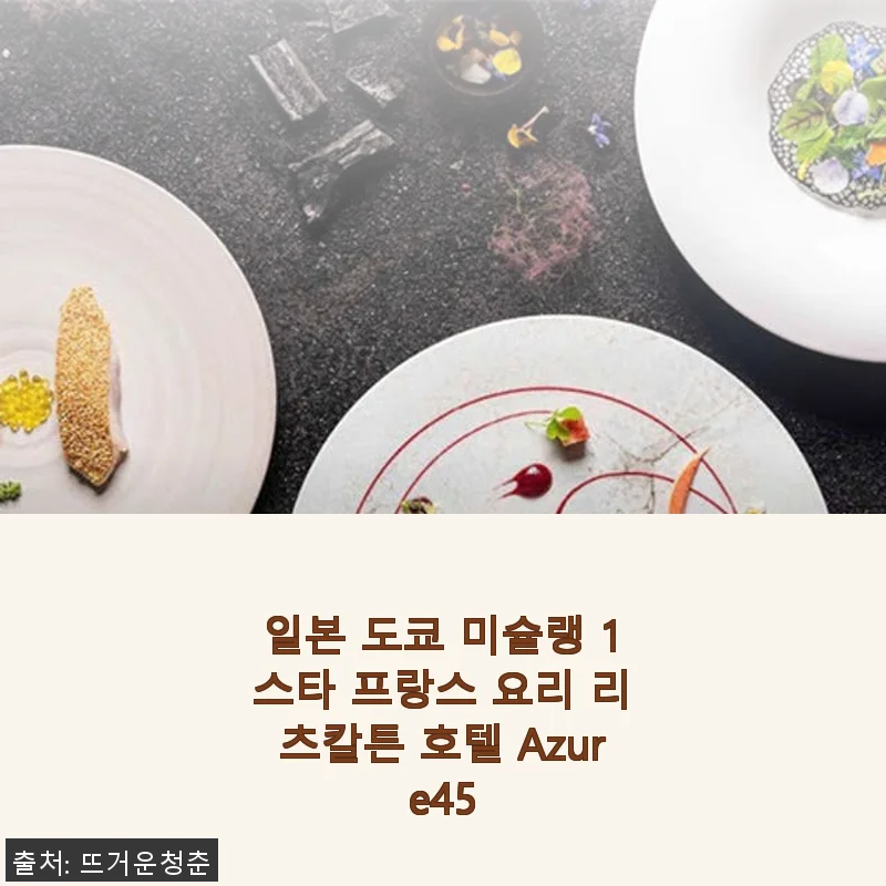 일본 도쿄 미슐랭 1스타 프랑스 요리 리츠칼튼 호텔 Azure45 사용후기 및 제품 소개