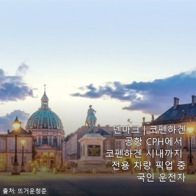 덴마크 코펜하겐 공항 CPH에서 시내까지 전용 차량 픽업 후기