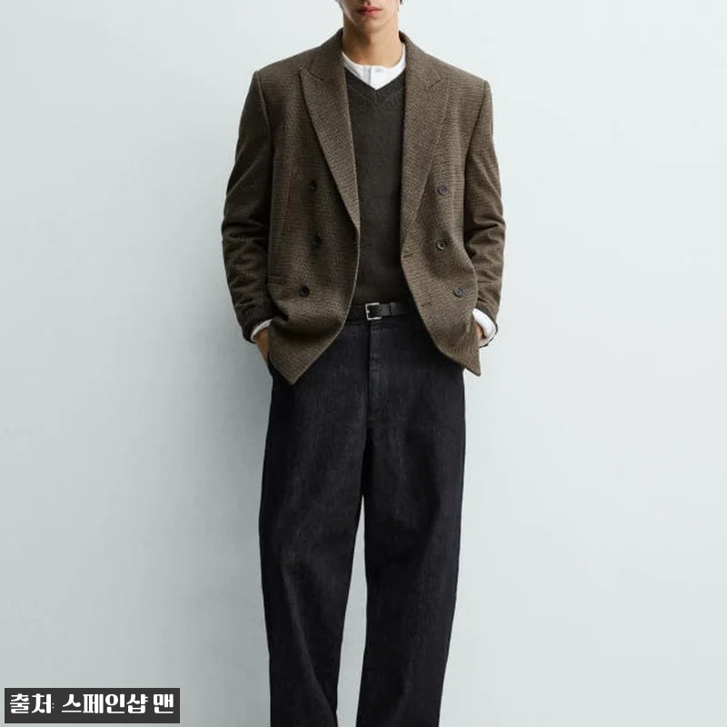 자라 울블렌드 체크 더블브레스트 블레 관련 이미지 1