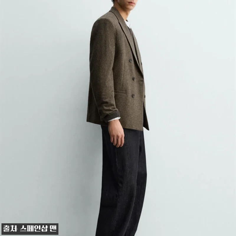 자라 울블렌드 체크 더블브레스트 블레 관련 이미지 4