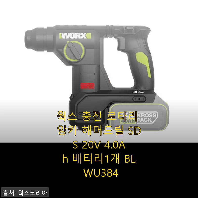 웍스 충전 로타리 앙카 해머드릴 SDS 20V 4.0Ah 배터리1개 BL WU384 사용후기