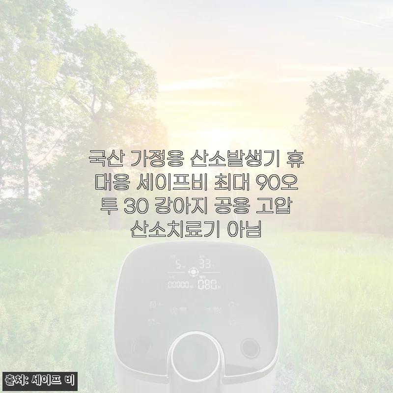 국산 가정용 산소발생기 세이프비 최대 90오투 사용후기와 제품 소개