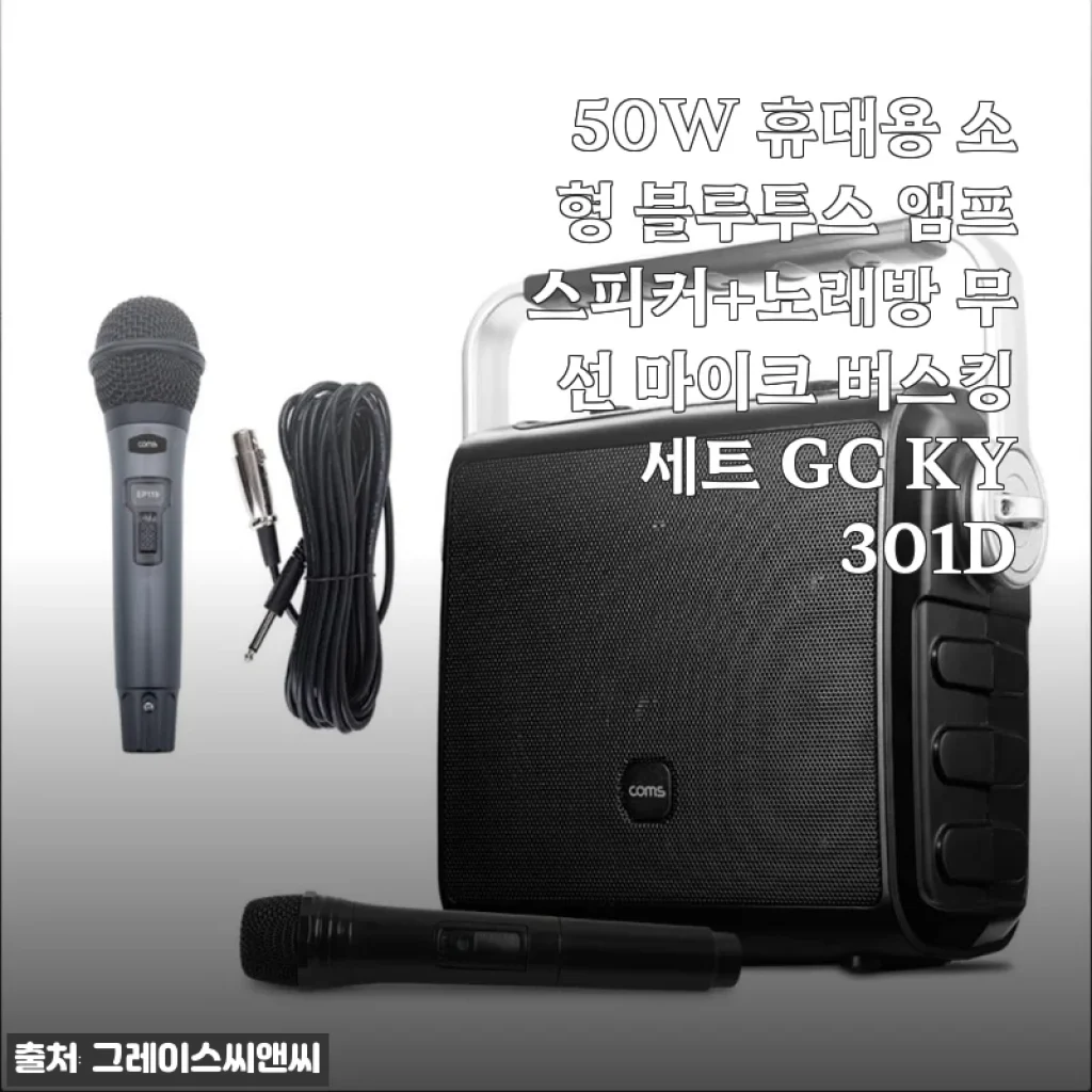 캠핑장서 딱! 50W 휴대용 블루투스 앰프스피커 GC KY301D 버스킹 세트 써본 후기