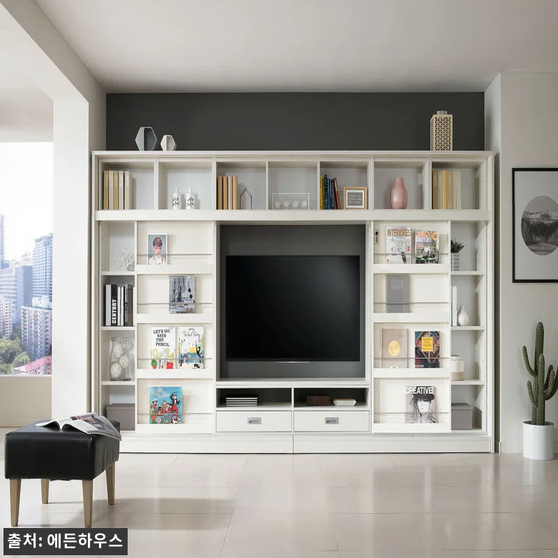 에든 거실 서재화 TV 전면책장 월플 관련 이미지 1